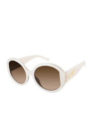 Oversized Round Sunglasses - Cream