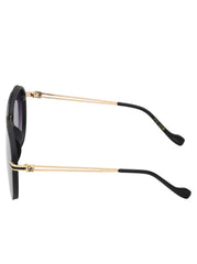 Metal Aviator Sunglasses - Smoke Matte Black