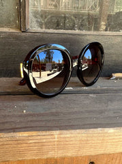 Oversized Fashionable Round Sunglasses - Tortoise