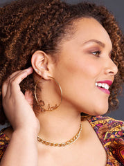Personalized Hoop Earrings - 18K Gold