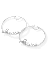 Personalized Hoop Earrings - Sterling Silver