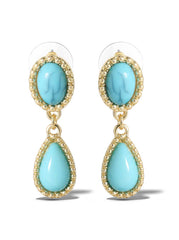 Turquoise Stone Drop Earrings