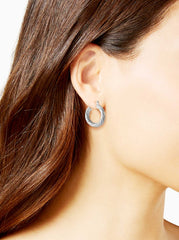 Thick Twisted Hoop Earrings - Silver