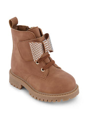 Toddler Daria Bow Moto Boot - Cognac