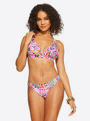 French Exit Full Support Triangle Bra - Pink Multi