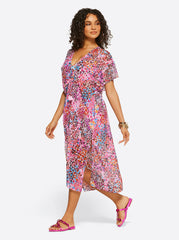 French Exit Long Swim Cover Up - Pink Multi