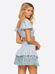 Sweetness Overload Puff Sleeve Top - White Multi