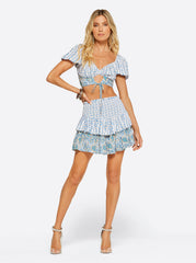 Sweetness Overload Two Tier Ruffle Skirt - White Multi