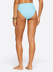 Textured Solids V Front High Waisted Bottom - Sky
