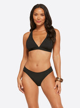 Textured Solids Full Support Triangle Bra - Black