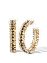 Black And White Crystal Hoop Earrings