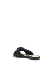 Dydra Knotted Flat Sandal - Black
