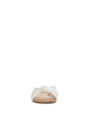 Dydra Knotted Flat Sandal - White