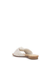 Dydra Knotted Flat Sandal - White