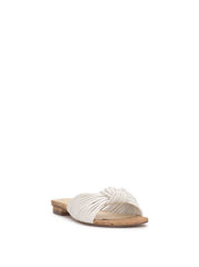 Dydra Knotted Flat Sandal - White