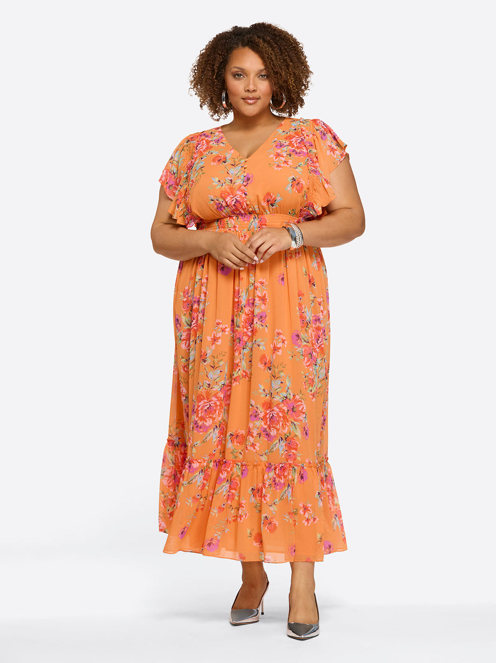 Althea Maxi Dress - Watercolor Roses