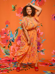 Althea Maxi Dress - Watercolor Roses