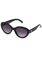 Round Cat Eye Sunglasses - Black