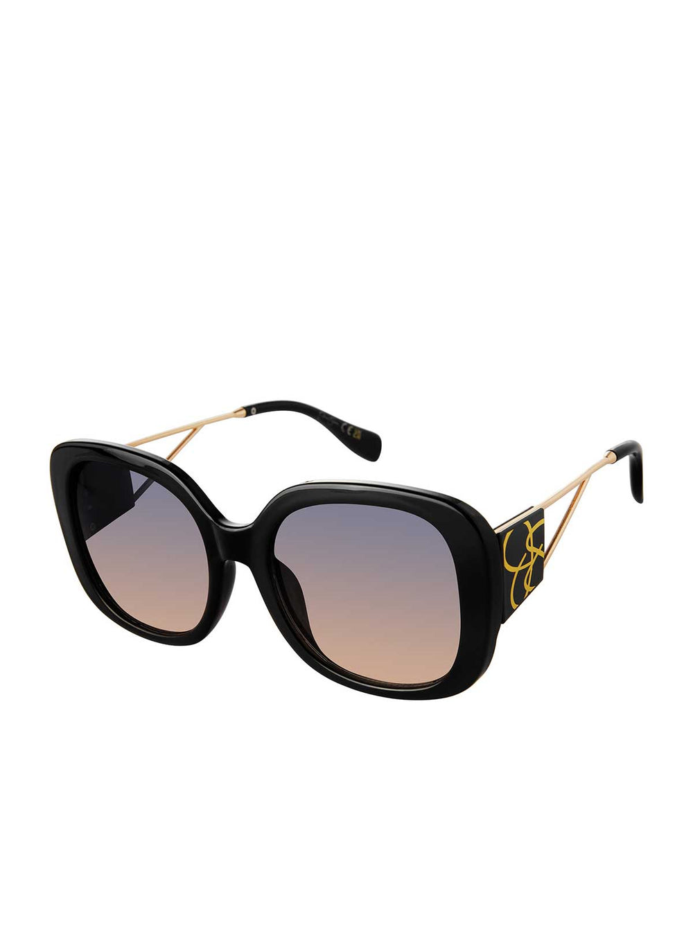 Oversized Oval Sunglasses - Black