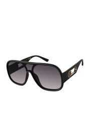 Modern Shield Aviator Sunglasses - Matte Black