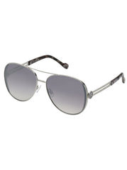 Stylish Metal Aviator Sunglasses - Silver & Tortoise