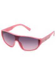 Wrap-Around Shield Sunglasses - Cream & Pink