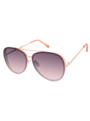 Glam Aviator Pilot Sunglasses - Rose Gold & Rose