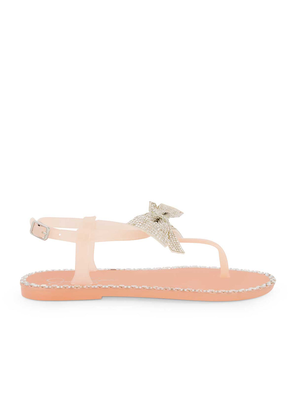 Girls' Jelly Bow Slippers - Blush