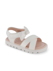 Toddler Tia Cross Sandals - White