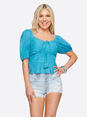 Ami Halter Top - Pagoda Blue