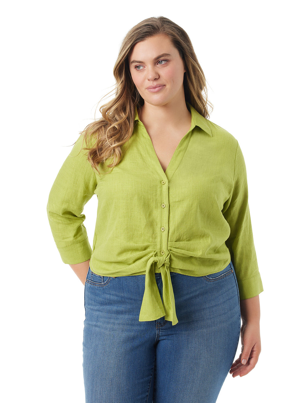 Soley Tie Front Top - Pickled Pepper