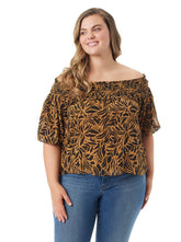Rosiya Off Shoulder Top - Zebra Floral
