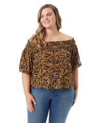 Rosiya Off Shoulder Top - Zebra Floral