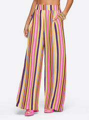 Winnie Wide Leg Pants - Rainbow Stripe