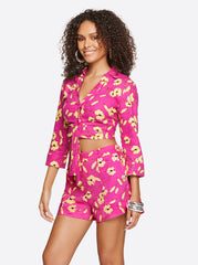 Wisteria Tie Front Top - Withering Petals