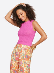 Ivy Mesh Tank - Rose Violet