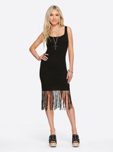 Sage Fringe Dress - Black