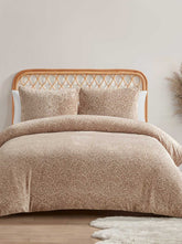 Leopard Printed Plush Duvet Cover Set