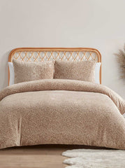 Leopard Printed Plush Duvet Cover Set
