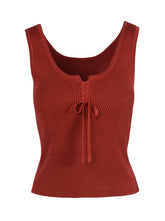 Johanna Lace Up Tank - Chili Oil