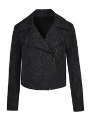 Biker Jacket - Black Laced Floral