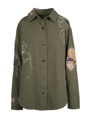 Embellished Shacket - Bronze Green
