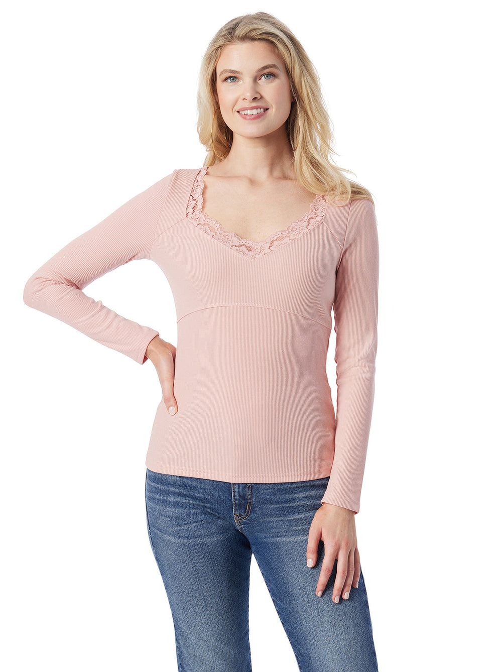 Abbey Sweatheart Top - Silver Pink