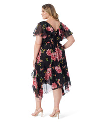 Elise Dress - Sketchy Roses