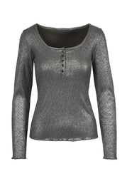 Tahani Henley Top - Silver Grey