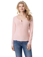 Tahani Henley Top - Silver Pink