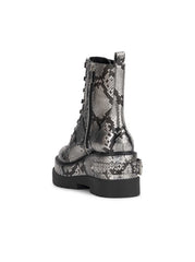 Imelda Combat Boot - Chrome Snake