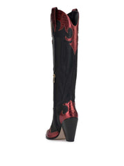 Rhetta Western Boot - Black & Oxblood