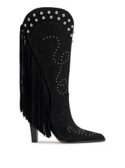 Rosera Studded Fringe Boot - Black