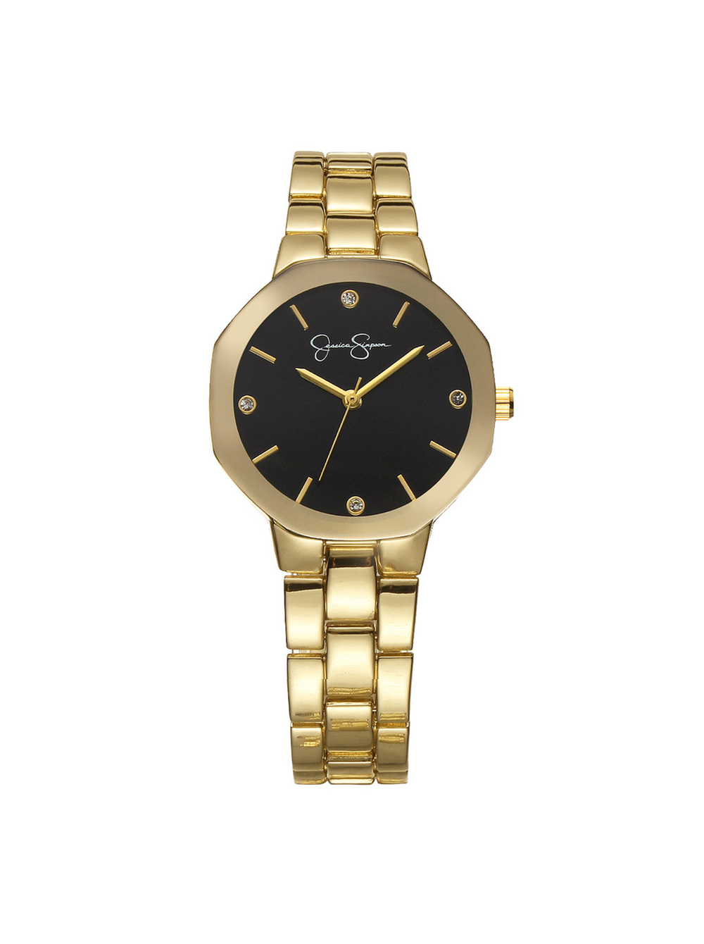 Metallized Bezel Bracelet Watch - Gold Tone